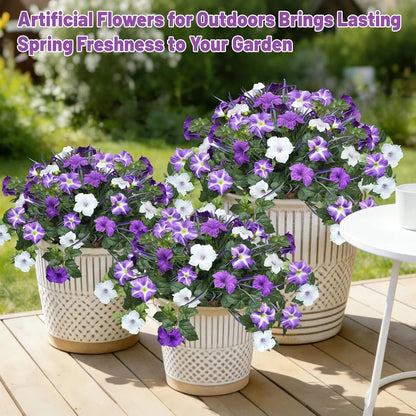 💥Limited stock 🌼 Fade-Proof, UV-Resistant Artificial Petunias – Vibrant, Colorfast Outdoor Flowers for Patio & Garden