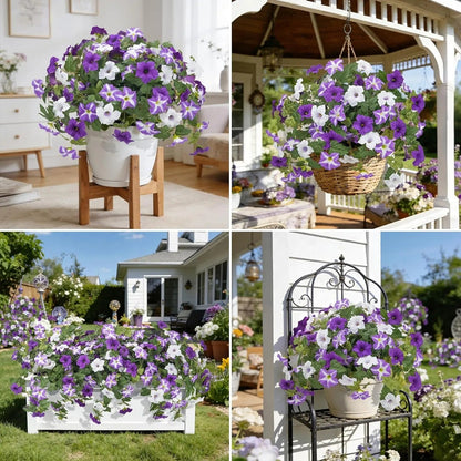 💥Limited stock 🌼 Fade-Proof, UV-Resistant Artificial Petunias – Vibrant, Colorfast Outdoor Flowers for Patio & Garden