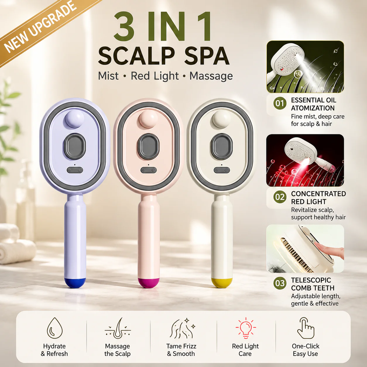 ✨Mist Straightening Comb – Easy Salon-Like Hair