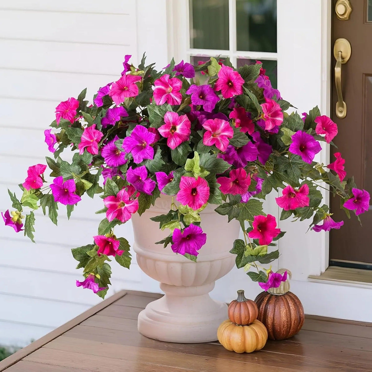 💥Limited stock 🌼 Fade-Proof, UV-Resistant Artificial Petunias – Vibrant, Colorfast Outdoor Flowers for Patio & Garden