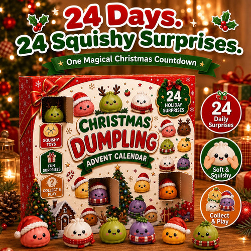 Last Day & Limited stock 🎄 24-Day Christmas Mystery Dumpling Squishy Advent Calendar – 24 Mini Surprises