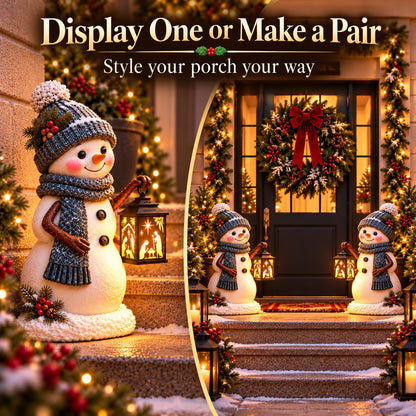 ⛄ Snowman Nativity Glow –  Christmas Step Light with Holy Family Projection