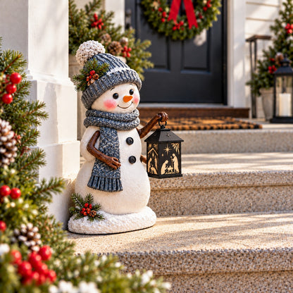 ⛄ Snowman Nativity Glow –  Christmas Step Light with Holy Family Projection