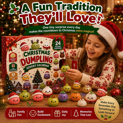 Last Day & Limited stock 🎄 24-Day Christmas Mystery Dumpling Squishy Advent Calendar – 24 Mini Surprises