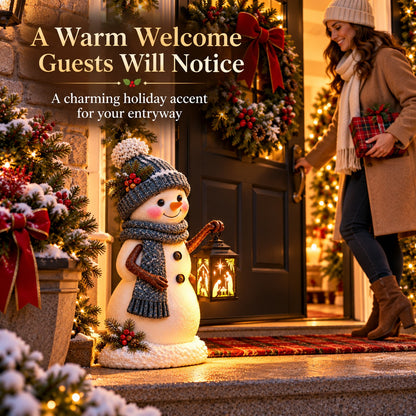 ⛄ Snowman Nativity Glow –  Christmas Step Light with Holy Family Projection