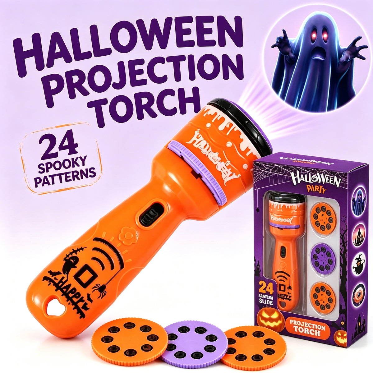 🎃 Kids Projection Flashlight – Turn Bedtime Into a Holiday Story ✨