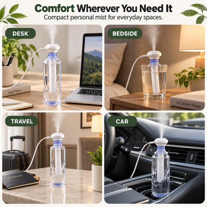 High-End Portable Miniature USB Humidifier with 2 Mist Cottons - 21*5.5cm Mini Aromatherapy Scented Essential Oil Diffuser, Essential Oil Compatible, Fine Gentle Mist, Lightweight, Quiet Operation, Modern Design, Sleep Aid, for Dorms, Commuters