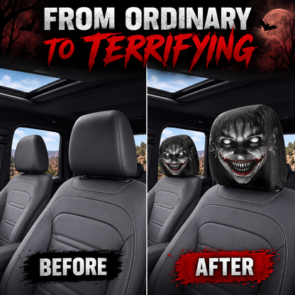 Scary Halloween Car Headrest Covers – 2-Pack