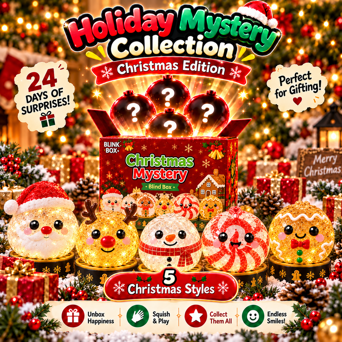 🎄🎃Holiday Mystery Dumpling Squishy – Cute Halloween & Christmas Surprise Collectible Toy