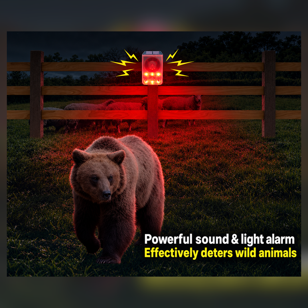 🚨 Wireless Solar Security Alarm – Motion Sensor, 129dB Siren & Strobe Light