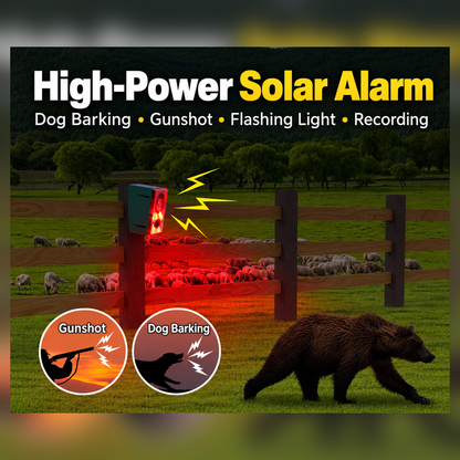 🚨 Wireless Solar Security Alarm – Motion Sensor, 129dB Siren & Strobe Light