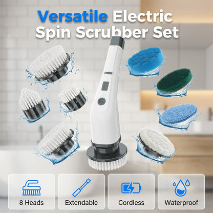 ⏳🔥LIMITED-TIME 50% OFF! ⏰🧹 Electric Cleaning Brush – Rechargeable, 4 interchangeable heads💧✨