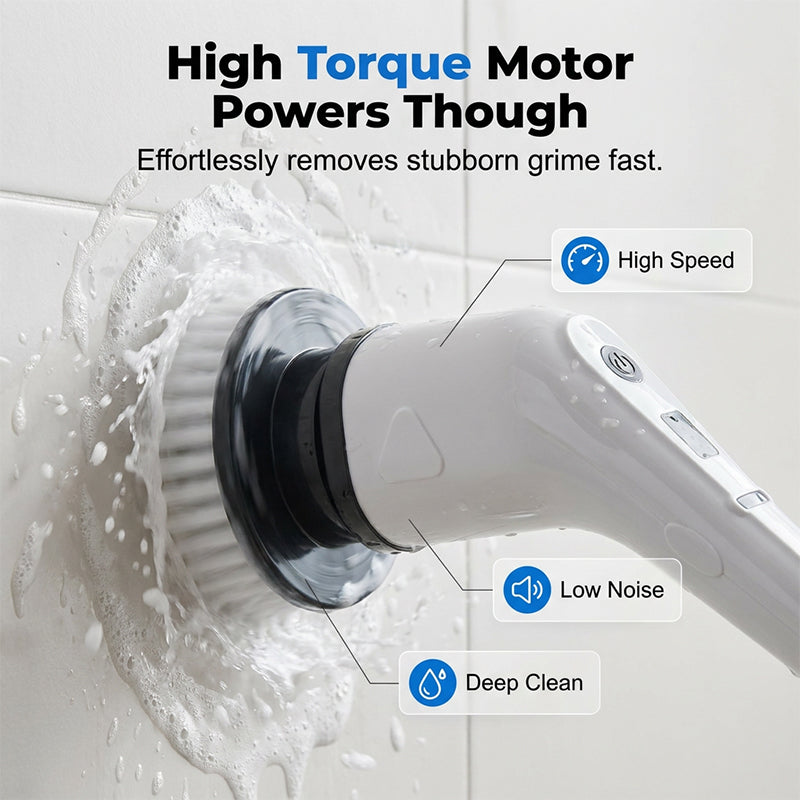 ⏳🔥LIMITED-TIME 50% OFF! ⏰🧹 Electric Cleaning Brush – Rechargeable, 4 interchangeable heads💧✨