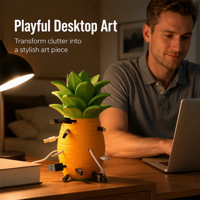 📢📢50% OFF !! ⏰Creative Pineapple Desk Cable Organizer