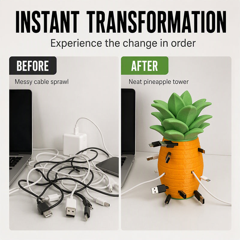 📢📢50% OFF !! ⏰Creative Pineapple Desk Cable Organizer