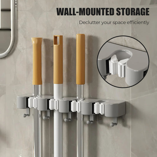 Wall-Mounted Mop & Broom Holder