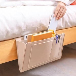 🥳2026 HOT SALE🥳💞50K+ SOLD! 🛏️ Bedside Hanging Storage Bag‑Multi‑Pocket Bed Caddy Organizer, Felt Hanging Pouch for Dorm Bunk Bed Hold Tablet Book Phone Stationery
