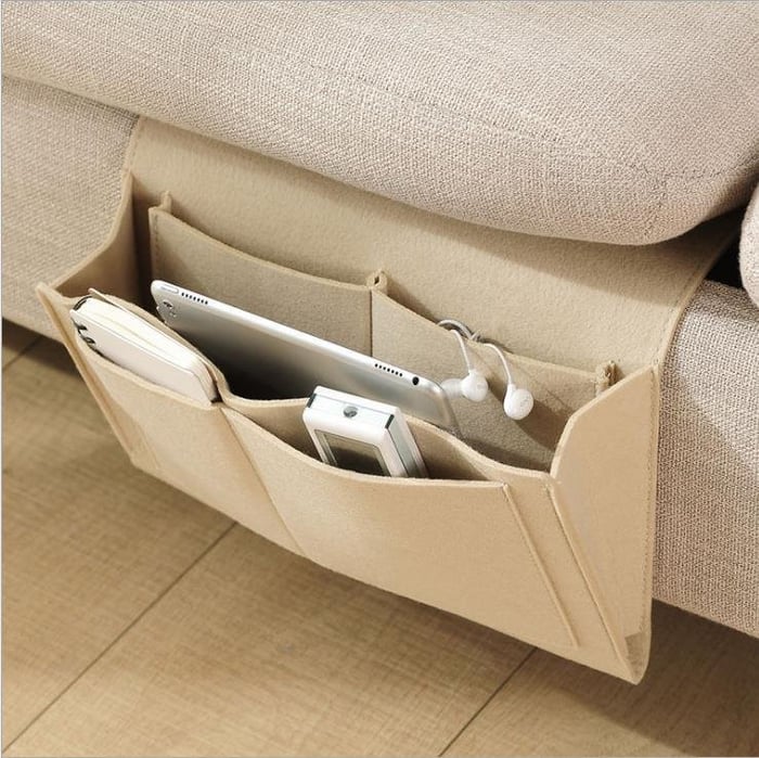 🥳2026 HOT SALE🥳💞50K+ SOLD! 🛏️ Bedside Hanging Storage Bag‑Multi‑Pocket Bed Caddy Organizer, Felt Hanging Pouch for Dorm Bunk Bed Hold Tablet Book Phone Stationery
