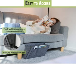 🥳2026 HOT SALE🥳💞50K+ SOLD! 🛏️ Bedside Hanging Storage Bag‑Multi‑Pocket Bed Caddy Organizer, Felt Hanging Pouch for Dorm Bunk Bed Hold Tablet Book Phone Stationery
