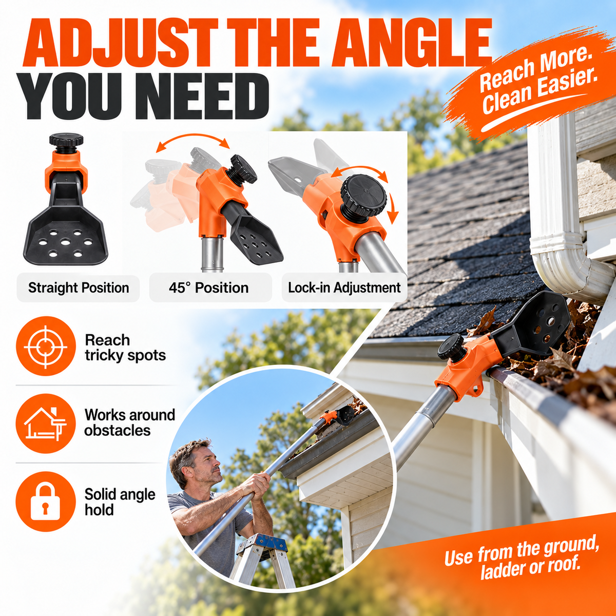 Multi-Functional Gutter Cleaner Tool