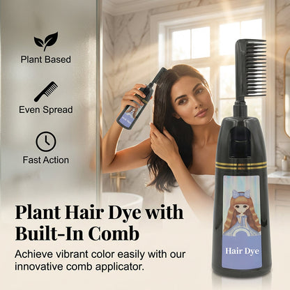 Plant-Based Hair Dye with Built-In Comb