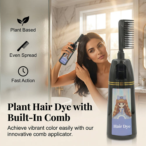 Plant-Based Hair Dye with Built-In Comb