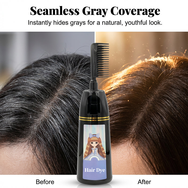Plant-Based Hair Dye with Built-In Comb