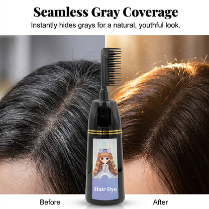 Plant-Based Hair Dye with Built-In Comb