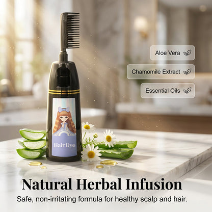 Plant-Based Hair Dye with Built-In Comb