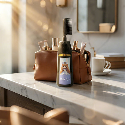 Plant-Based Hair Dye with Built-In Comb