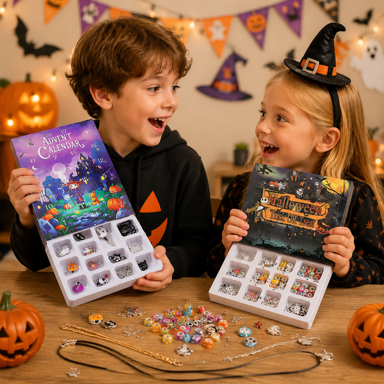 Halloween Calendar | DIY Charm Bracelet & Necklace Kit for Kids