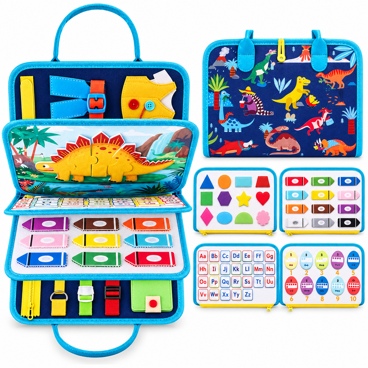 🧠 Montessori Busy Board for Toddlers – Interactive Sensory Learning Toy 🎒 Screen-Free Educational Activity Book