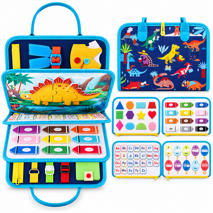 🧠 Montessori Busy Board for Toddlers – Interactive Sensory Learning Toy 🎒 Screen-Free Educational Activity Book