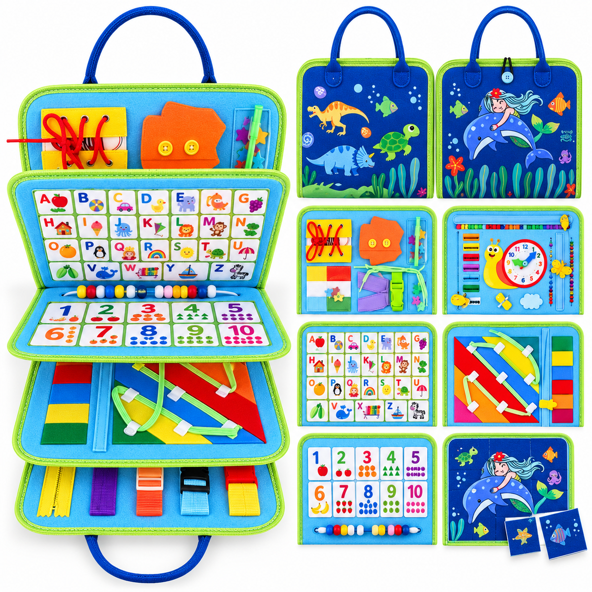 🧠 Montessori Busy Board for Toddlers – Interactive Sensory Learning Toy 🎒 Screen-Free Educational Activity Book